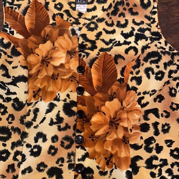 vtg dj & co cheetah leopard print tank top vtg size 16 please check measurements - Picture 2 of 7